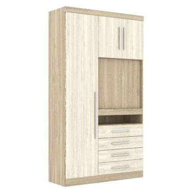 Imagem de Guarda Roupa Modulado 3 Portas Com Painel Para 194 Master Avelã Rústico-ártico Rústico - Eucamóveis