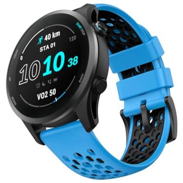 Imagem de OVERSTEP Pulseira de relógio de silicone macio de 22 mm compatível com Garmin Vivoactive 4, Venu 2, Forerunner 255, Forerunner 265 Smartwatch