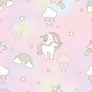 Imagem de Papel De Parede 3m Adesivo Bebe Sala Arco Unicórnios