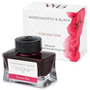 Imagem de Frasco de tinta para caneta-tinteiro Wordsworth e preta (50 ml) Edição Premium Luxuosa, [Rosa Fúcsia], frasco com design clássico, fluxo suave de 50 ml