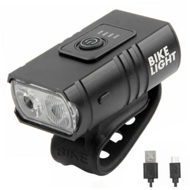 Imagem de Luzes de bicicleta, farol de bicicleta impermeável de 1000 lúmens com 6 modos de luz, luz frontal antiderrapante com alça ajustável, luzes recarregáveis por USB para farol dianteiro de equitação