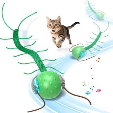 Imagem de Giociv Brinquedos interativos para gatos entediados, com chilrear, movimento centopéia despertar super motor bola de gato no tapete
