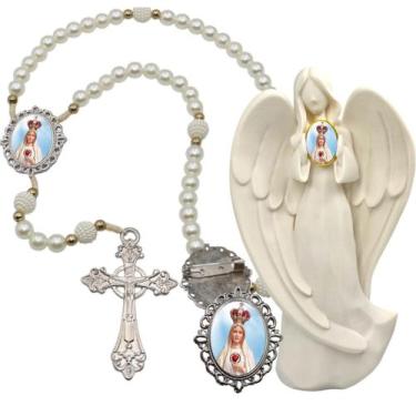 Imagem de Imagem Estatua Nossa Senhora de Fatima Com Terço de Luxo e Broche Resi