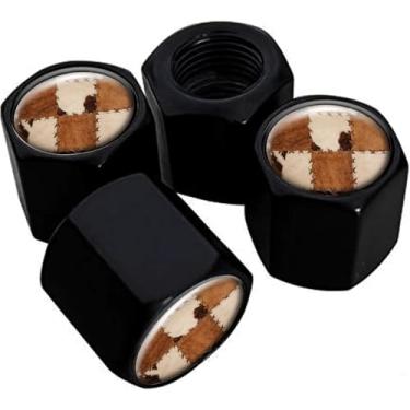 Imagem de Tampas de haste de válvula de pneu de metal, pacote com 4, tampas de haste de roda de carro, tampas de válvula de ar universais de alumínio para carros, caminhões, SUVs, bicicletas, motocicletas