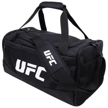 Imagem de Bolsa de ginástica UFC, bolsa de viagem média de 45 cm para homens e mulheres, compartimento de sapatos, equipamento de treino de MMA e acessórios esportivos, preta