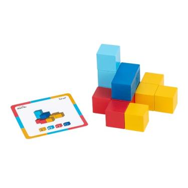 Imagem de BRW Cubos Coloridos Empilha e Monte Madeira 100 Pecas