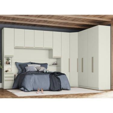 Imagem de Quarto Modulado de Canto Casal Queen 7 Peças 12 portas Seletto Henn - 