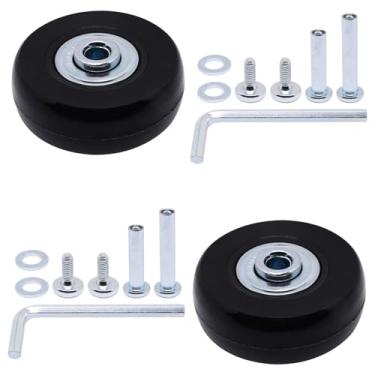 Imagem de 2 peças de rodas de substituição de mala de bagagem, kits de reparo de rolamentos de rodas giratórias de borracha (diâmetro 45 x 18 mm)