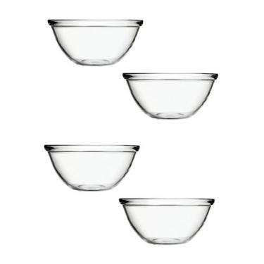 Imagem de Kit 4 Tigelas Bowl Bacia Redonda De Vidro 4L Sem Tampa Nadir - Nadir F