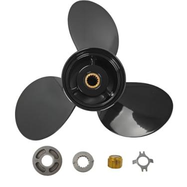 Imagem de SLSRPMT Hélice 14,25 x 21 passo para motor de popa Mercury 135 150 175 200 220 225 250 300 HP MerCruise Stern Drive Alpha Bravo Suporte de alumínio 48-832832A45 RH 15 estrias com kit de cubo