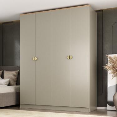 Imagem de Guarda-roupa Solteiro 100% Mdf 4 Portas Brescia Panna