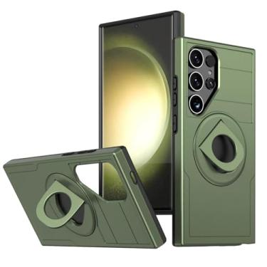 Imagem de Capa 2 em 1 resistente e resistente à queda para Samsung Galaxy S25 Ultra, S24 Fe, S25, S24 Plus, com suporte magnético (para S25PLUS/verde claro)