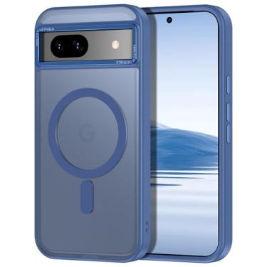 Imagem de Casehas Capa magnética para Google Pixel 8a, [proteção contra quedas de grau militar] [compatível com MagSafe] à prova de choque, fina, translúcida, fosca, antiderrapante para mulheres, meninas