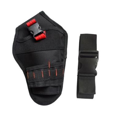 Imagem de Coldre de broca, bolsa de ferramentas para motorista eletricista Oxford, suporte de broca de impacto resistente com cinto de cintura ajustável e fivela de liberação rápida, bolsa de ferramentas para
