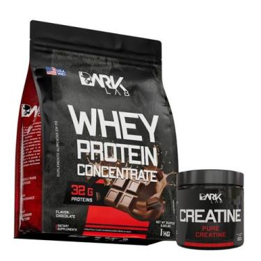 Imagem de Creatina 150g e Whey Concentrado 1kg Dark Lab, Chocolate, único