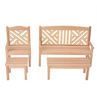 Imagem de Zerodis Mesa de Madeira Em Miniatura E Cadeiras do DOLLHOUSE, SAFE E DURÍCIL E DURÍVEL 1:12 Móveis para Crianças PlayTime