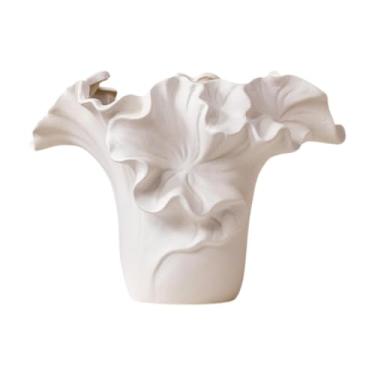 Imagem de Fenteer Vaso de cerâmica para flores, ornamento boho, vaso de plantas simples e multifuncional, arranjo floral para mesa, decoração de casa e cozinha, Style C