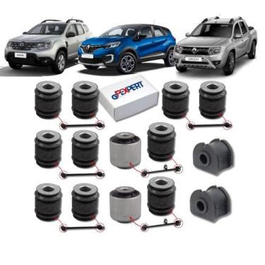 Imagem de Kit 14 buchas suspensão traseira duster oroch captur 2012 2013 2014 20