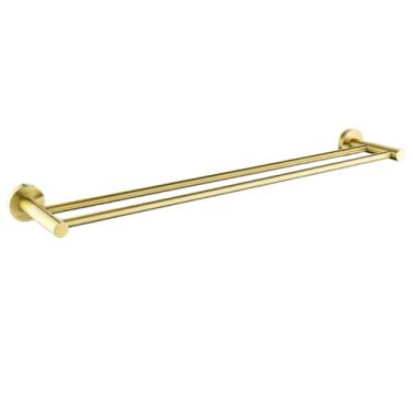 Imagem de Acessórios para banheiro em ouro escovado, toalheiro, escova de vaso sanitário, suporte para rolo de papel, barra de toalha, gancho para sabonete, ferragens de banheiro, prateleira de parede (bar