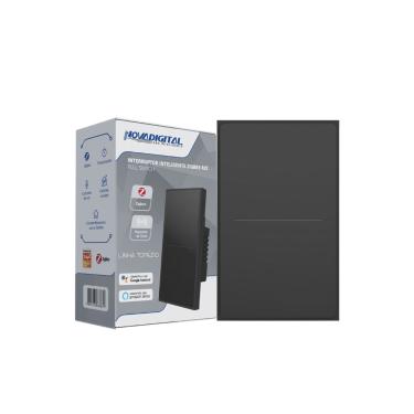 Imagem de Interruptor Inteligente Zigbee Linha Topázio 2 Botões PRETO