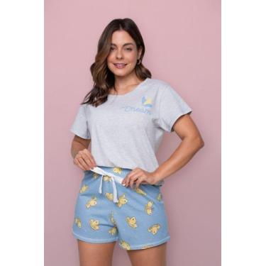 Imagem de Pijama Feminino Manga Curta Algodão Borboletas - Pink Dream, M