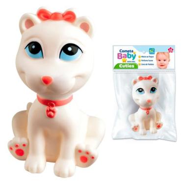 Imagem de Gatinha Mordedor Sensorial Vinil Macio Infantil Massageador De Gengiva