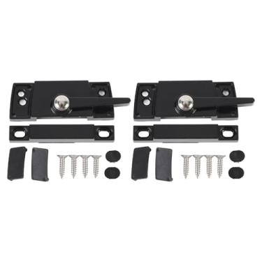 Imagem de Janela deslizante Bloqueio de came de serviço pesado Came de segurança Bloqueio Anti -Pry Casement Janela trava para segurança de zinco de zinco Liglo de alumínio 2 Conjunto (Preto)