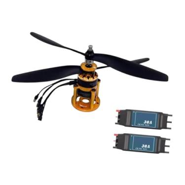 Imagem de menolana Hélice de alta velocidade rc avião helicóptero rc peças de aeronaves de controle remoto hélices duplas para rc avião multirotores, Motor 30aesc