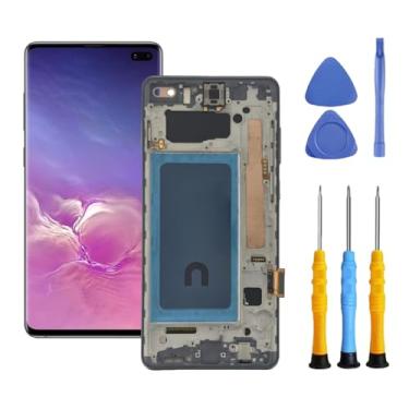 Imagem de ZTOOYO Substituição de tela para Samsung S10 Plus com moldura para Samsung Galaxy s10+ Plus Tela de substituição G975f G975u G975w LCD Touch Screen digitalizador Assembléia 16.3 cm Preto