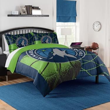 Imagem de NORTHWEST Conjunto de edredom Minnesota Timberwolves oficialmente licenciado pela NBA – Casal/Queen e Twin/Twin GG – Roupa de cama macia com logotipo do time e fronhas – Conjunto de quarto de fã de