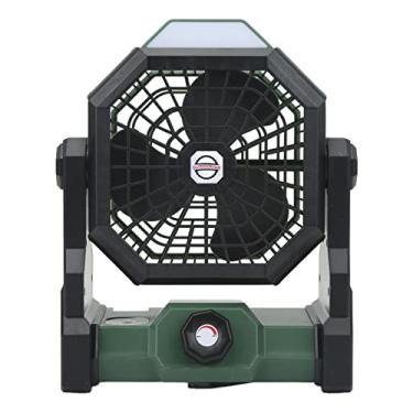 Imagem de Ventilador de acampamento ao ar livre iluminação de acampamento ventilador redução de ruído motor tipo C 7800mAh porta de carregamento para piquenique (preto verde)
