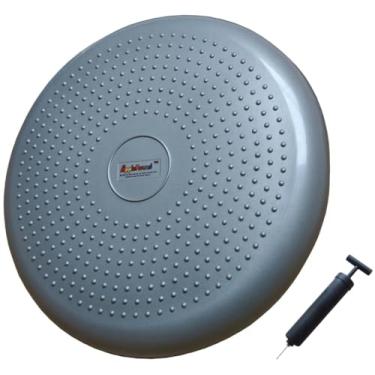 Imagem de AppleRound Almofada de balanço inflada com bomba manual, placa de estabilidade de ar (extragrossa), disco de equilíbrio central para adultos, assento sensorial para crianças, assento flexível para