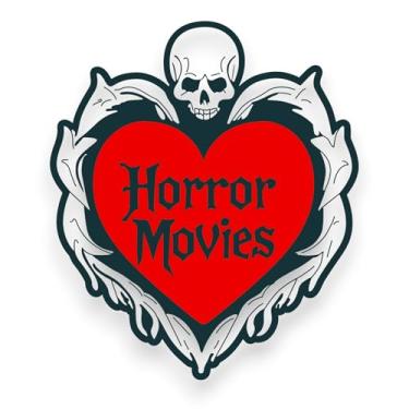 Imagem de Broche de esmalte macio de coração de amor de 3,8 cm – Broche de lapela assustador de filme de terror de Halloween esqueleto para mochilas, jaquetas, chapéus, roupas, bolsas, adolescentes, meninas