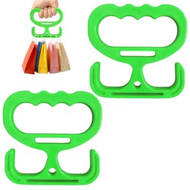 Imagem de Pacote com 2 porta-sacolas de supermercado, suporte resistente para sacolas de supermercado, cada um comporta até 45 kg – Aderência confortável para carregar sacolas de compras, sacolas de compras