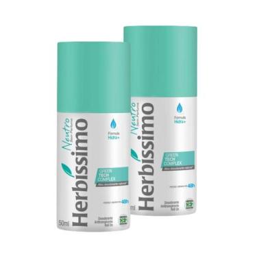 Imagem de Kit Desodorante Antitranspirante Roll-On Herbíssimo Neutro 50Ml - 2 un