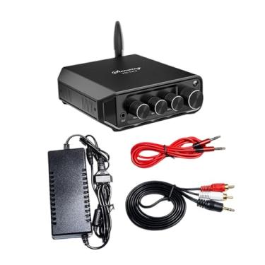 Imagem de Generic Amplificador de potência Amplificador estéreo Plug EUA Múltiplas proteções de áudio de 2 canais para quarto Computador Áudio interno e externo