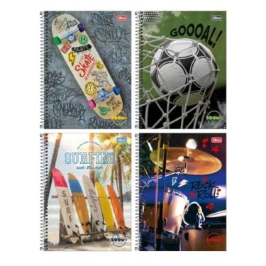 Imagem de Caderno Universitário Tilibra com 96 Folhas Pautadas Zoom Masculino Aula Escolar Capa Dura Anotações