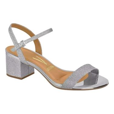 Imagem de Sandalia Feminina Vizzano Salto Grosso 6291.900 Glitter - Original (Prata, BR, Adulto, Numérico, 34)