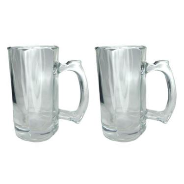 Imagem de Caneca Congelável 380ML Vidro Grosso Chopp e Cerveja 2UN - PRATICASA, 