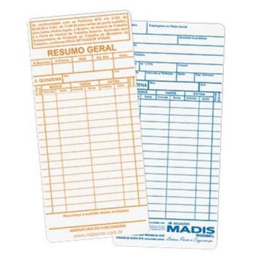 Imagem de Cartão De Ponto madis Térmico Md 402 Com 50 Uni