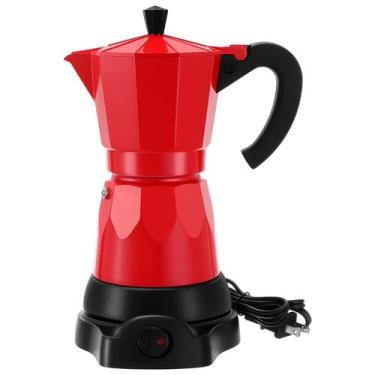 Imagem de Cafeteira de café expresso elétrica Lemosae Coffee Pot 300mL vermelha