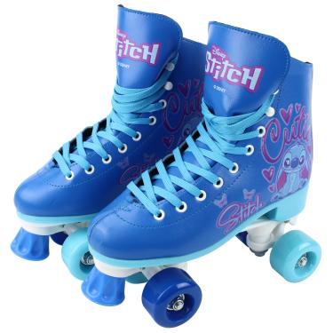 Imagem de BBR Toys Patins Infantil Retrô 4 Rodas 35-36 Disney Stitch Azul