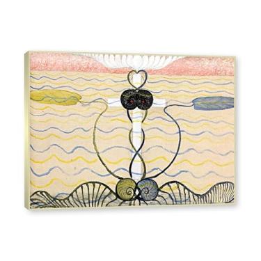 Imagem de NHLDZYH Moldura de champanhe. Pôster Hilma Af Klint, (Evolução, nº 06), reproduções de pinturas famosas, imagem de arte abstrata para sala de estar quarto decoração de casa. 80 x 105 cm - 31,5 x 41,3