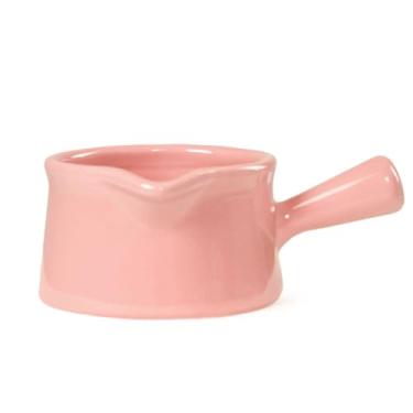 Imagem de Conjunto de potes de leite de cerâmica de 165 ml, 250 ml, com alça (4 cores), jarras fofas para café, geléia, xarope (rosa claro, 250 ml)