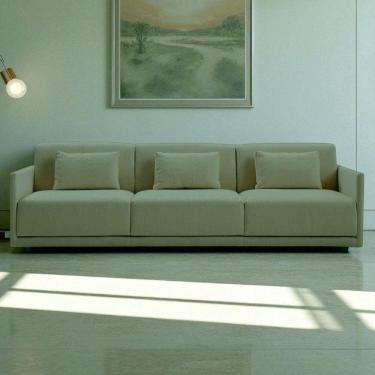 Imagem de Sofá 3 Lugares King Size Revestimento em Sarja 252cm Nov005 Verde Médio