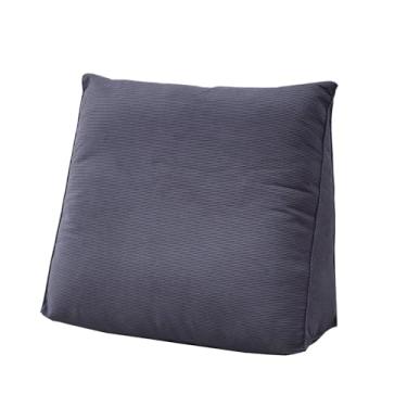 Imagem de Travesseiro triangular de solteiro para cabeceira, almofadas de leitura triangulares para sentar na cama, almofada de cabeceira de cunha para dormitório universitário, cinza