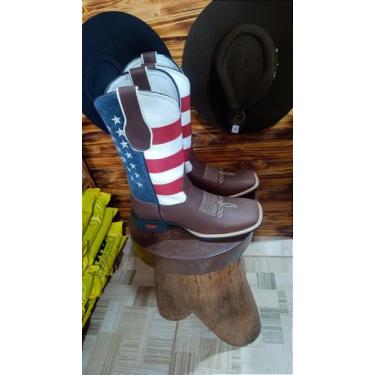Imagem de Bota texana,cano Americano,couro Grazy horse - BOTAS COWBOY WINNER, 41