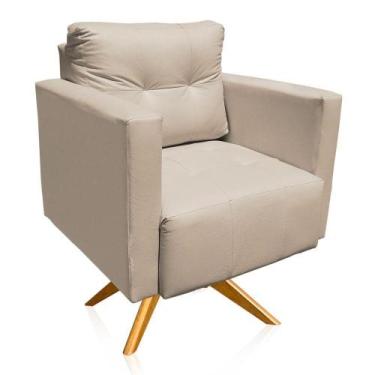 Imagem de Poltrona Giratória Livia material sintético Base De Madeira Ma30 D01 -