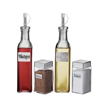 Imagem de Galheteiro Euro Home Label com Suporte – 4 Peças