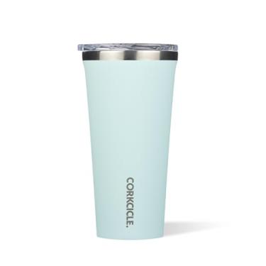 Imagem de Corkcicle Copo de viagem, garrafa de água isolada com tampa, à prova de derramamento para vinho, café, chá e cacau quente, azul brilhante, 473 ml